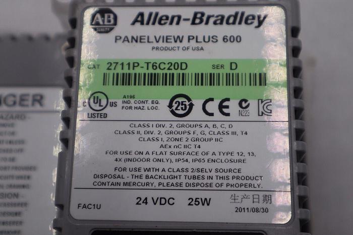 Allen Bradley 2711P-T6C20D PanelView Plus 600 HMI Panel 6" NEW OLD STOCK #5585