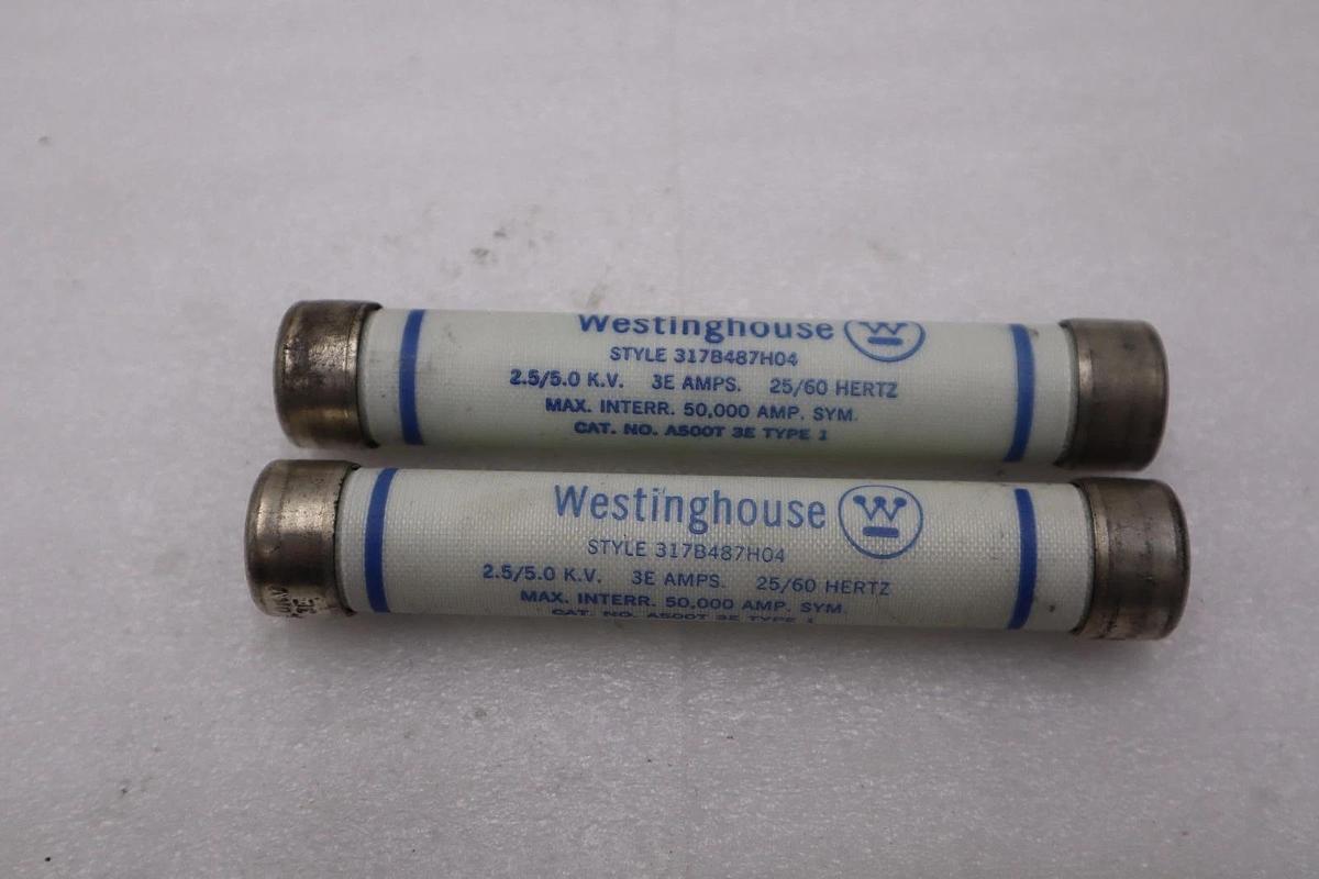 LOT OF 2 NEW OPEN BOX WESTINGHOUSE A500T 3E FUSE 25/60HZ 317B487H04 STK H1451A