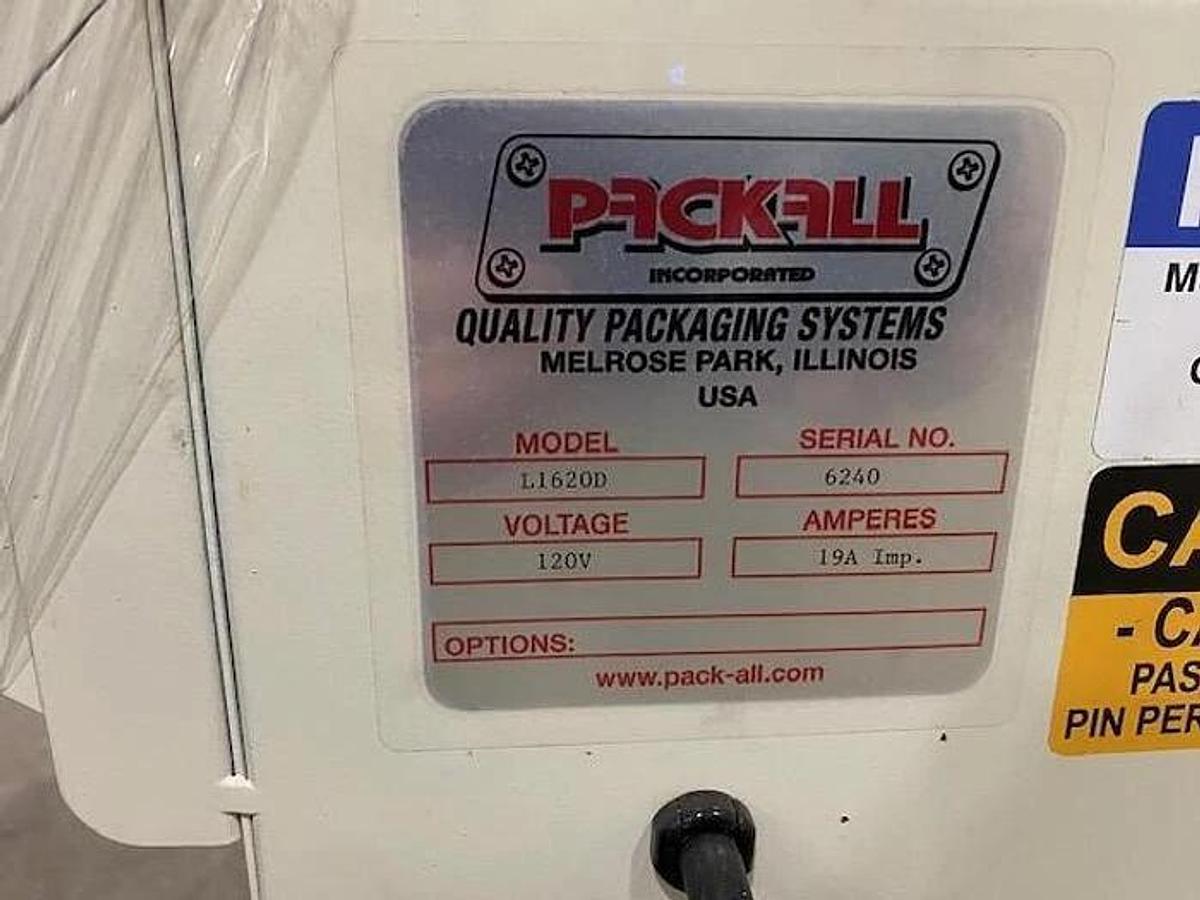 Used PACK-ALL / PACKALL MODEL L1620D L BAR SEALER WITH HEAT TUNNEL T12 X16 - 24BC