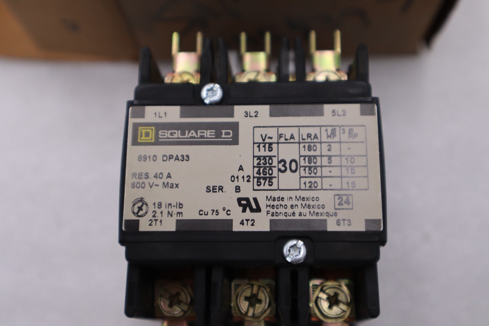 Square D 8910DPA33V02 Definite Purpose Contactor 3 Pole Open Type STOCK H818A