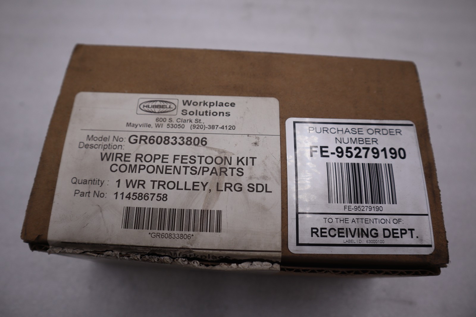 NEW HUBBELL WIRE ROPE FESTOON TOW CLAMP KIT GR60833806 STK 5047CC