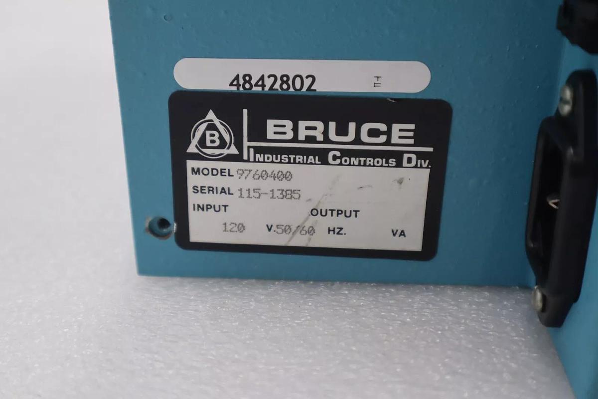 Used Bruce 4842802 Control Unit Model #9760400 120V 50/60 HZ Ser No. 115-1385 #2623