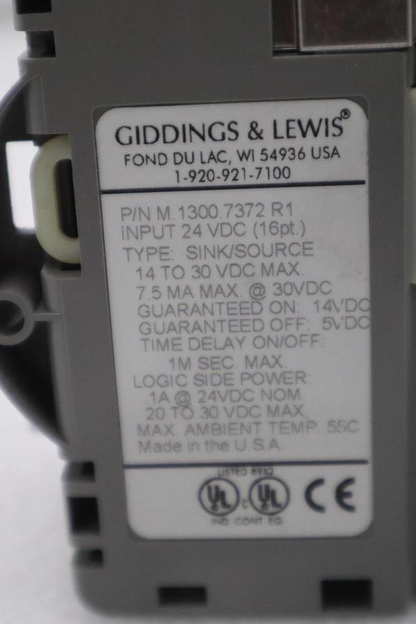 Used GIDDINGS & LEWIS M.1300.7372 R1 Input Module 24VDC SINK/SOURCE STOCK 641-D