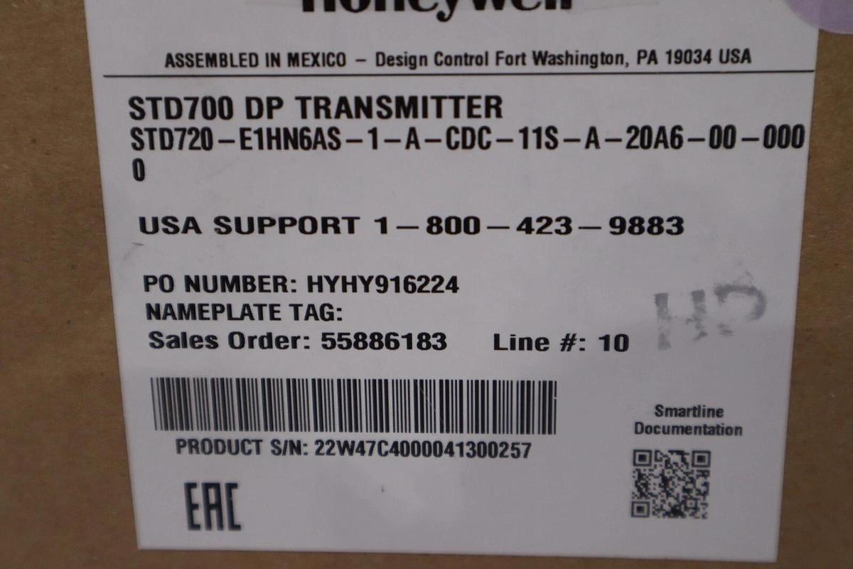 HONEYWELL STD720 - E1HN6AS-1-A-CDC-11S-A-20A6-00-0000 / STD720 TRANSMITTER #G398