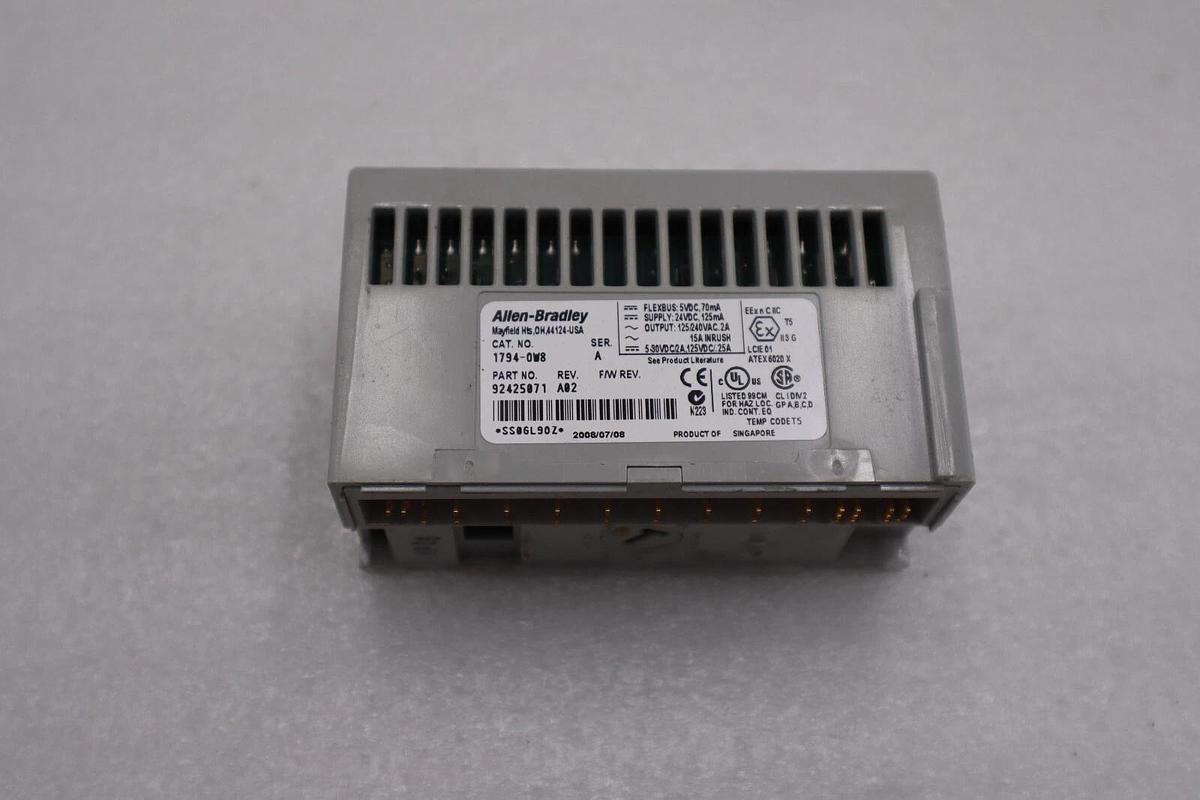 Used ALLEN BRADLEY 1794-0W8 SER A RELAY OUTPUT STOCK H128A