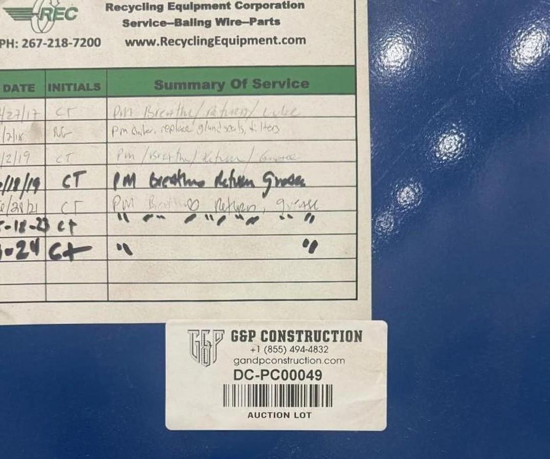 Used AMERICAN AUTO TIE BALER DC6348-8T30 WITH CONVEYOR DUAL 30HP MOTORS 8" CYLINDER