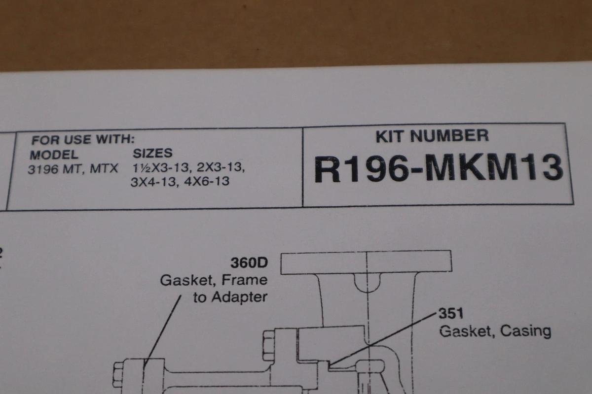 Used Goulds Pump R196-MKM13 Repair Kit - STOCK GF664