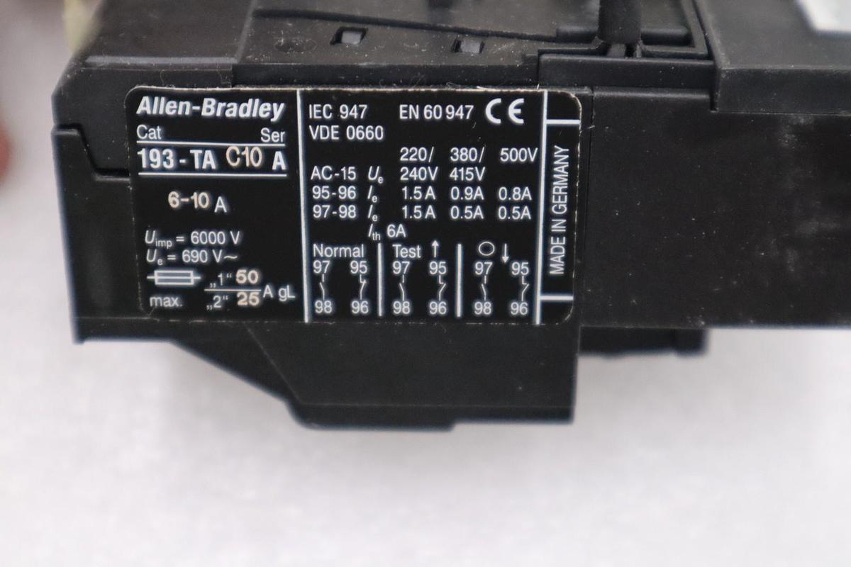 Used NEW OPEN BOX Allen-Bradley Bimetallic Overload Relay 193-TA C10 Ser A STK H1060A