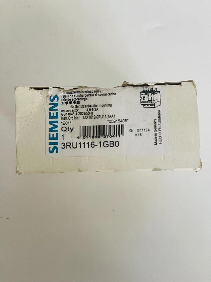 Siemens 3RU1116-1GBO Overload Relay #K-1174