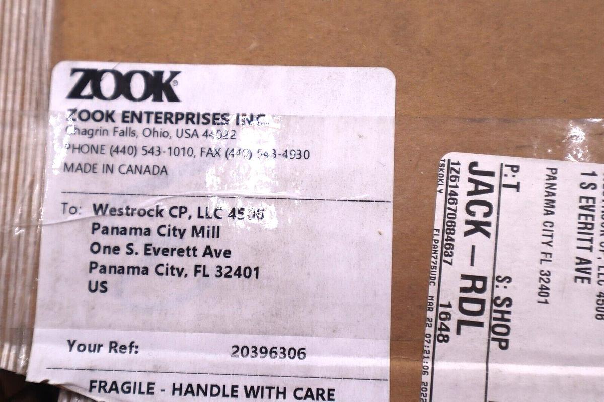 Used Zook 3054069 804-J-4-B Holder Source Rupture Disc Holders New Open Box #3633