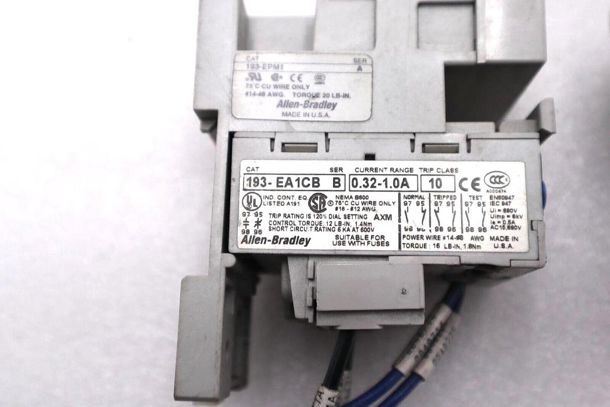 Used ALLEN BRADLEY 193-EA1CB 193-EPM1 DIN RAIL PANEL ADAPTER #L-631