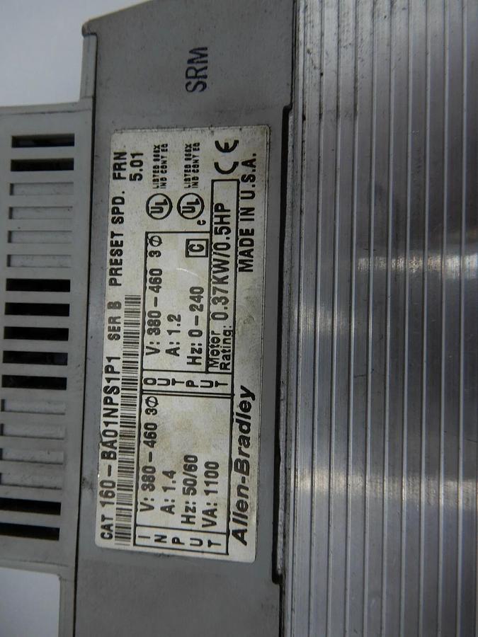 Used THREE ALLEN BRADLEY VARIABLE SPEED DRIVES 160-BA01NPS1P1