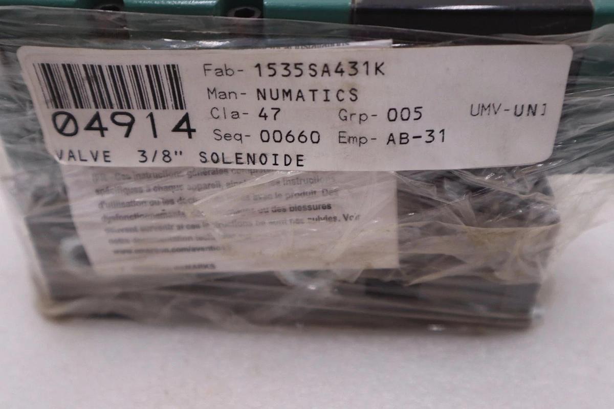Used NUMATICS SPRING RETURN 153SA431K000030 SOLENOID VALVE - STOCK GF515A