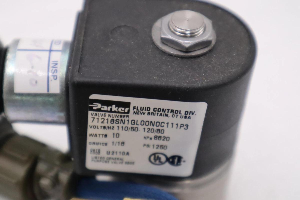 Used Parker 71216SN1GL00N0C111P Skinner 2 Way Normally Closed 1/16" UNIT STOCK H994