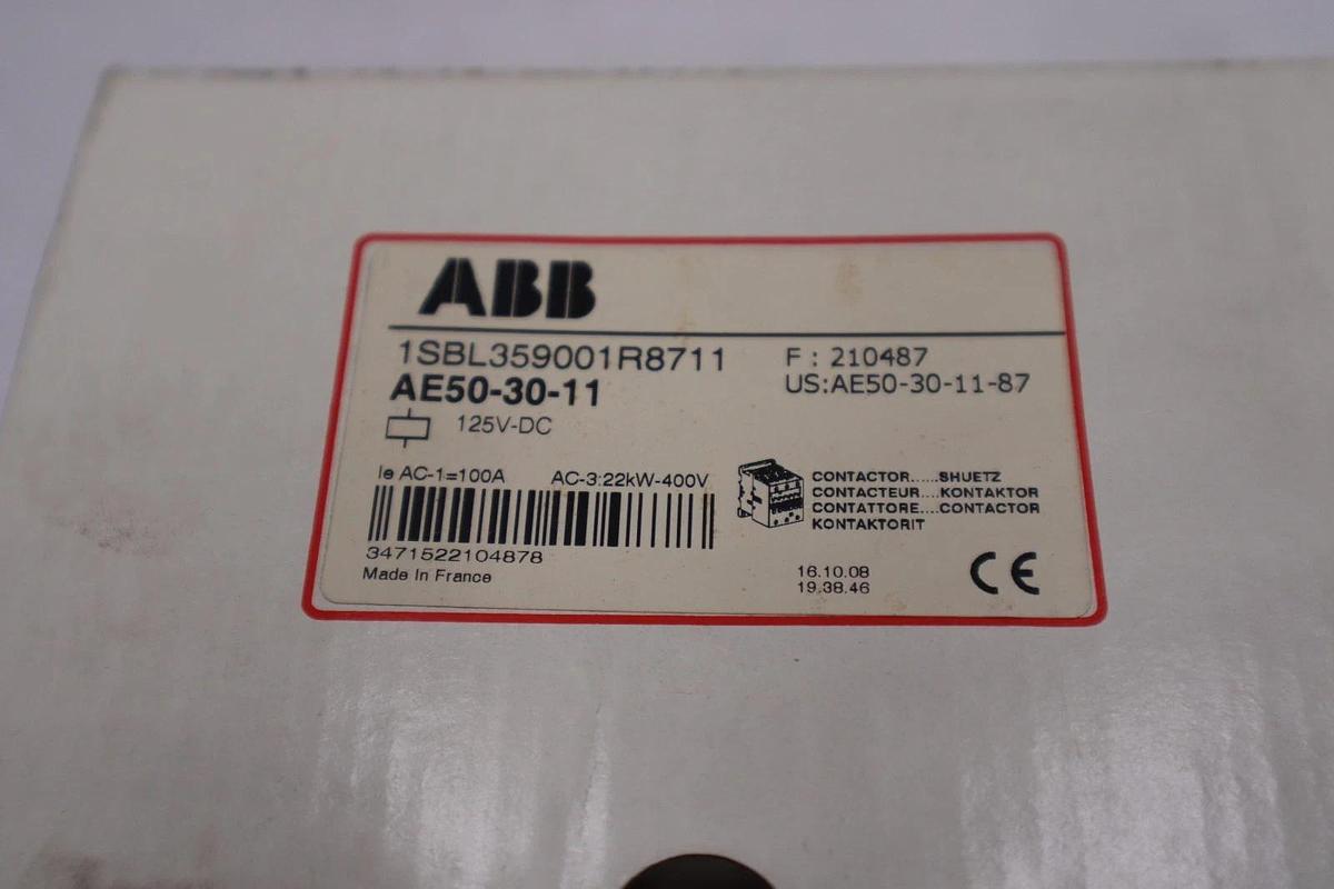 Used Abb 1SBL359001R8911 AE50-30-11 Ac Contactor 240v-dc 80a Amp 40hp NEW UNIT GF166
