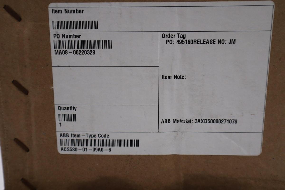ACS580-01-09A0-6 AC DRIVE SERIES GENERAL PURPOSE 3 PHASE 5 HP - STOCK GF37