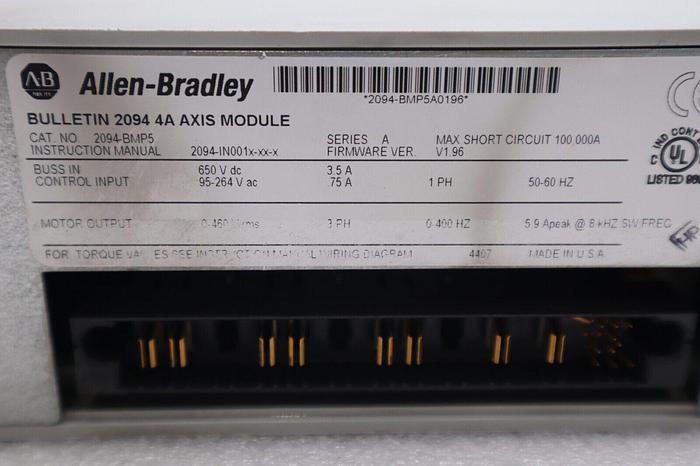 Used ALLEN BRADLEY 2094-BMP5 ALLEN BRADLEY KINETIX 6000 AXIS MODULE STOCK 1869