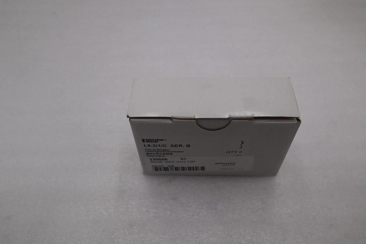 (BOX OF 2) Sprecher + Schuh L9-1/1/C Ser B Circuit Breaker 1-Pole NOB #G665A