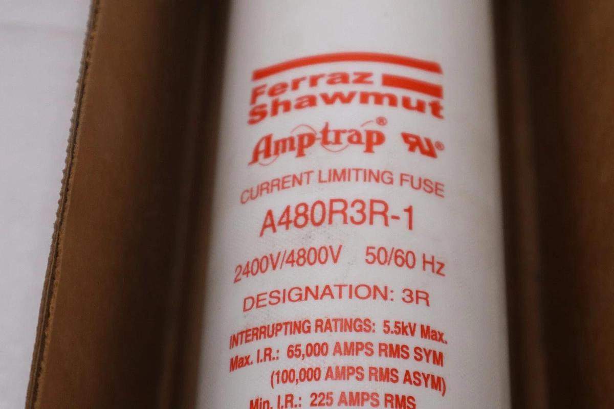 Used NEW FERRAZ SHAWMUT A480R3R-1 AMP-TRAP FUSE A480R3R1 - STOCK GF867