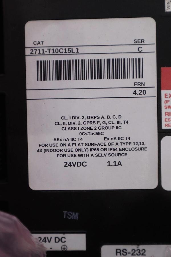 Used ALLEN BRADLEY 2711-T10C15L1 OPERATOR INTERFACE PANELVIEW TOUCH SCREEN - #GF302