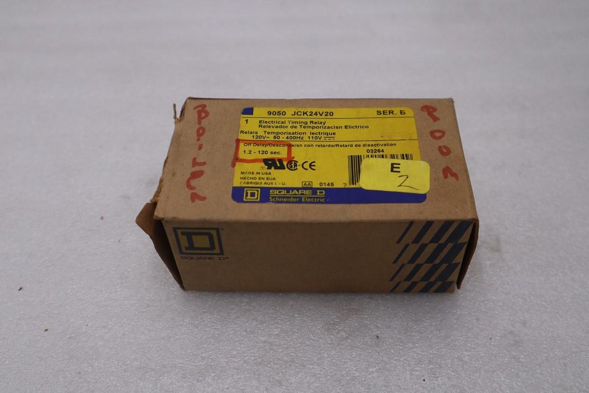 Used LOT OF 2 --- Square D 9050 JCK24V20 Timing Relay NEW OPEN BOX STK GF699A