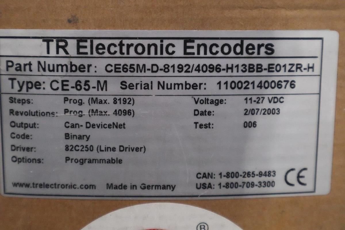Used T&R ELECTRONIC CE65M-D-8192/4096-H13BB-E01ZR-H Encoder - STOCK GF270