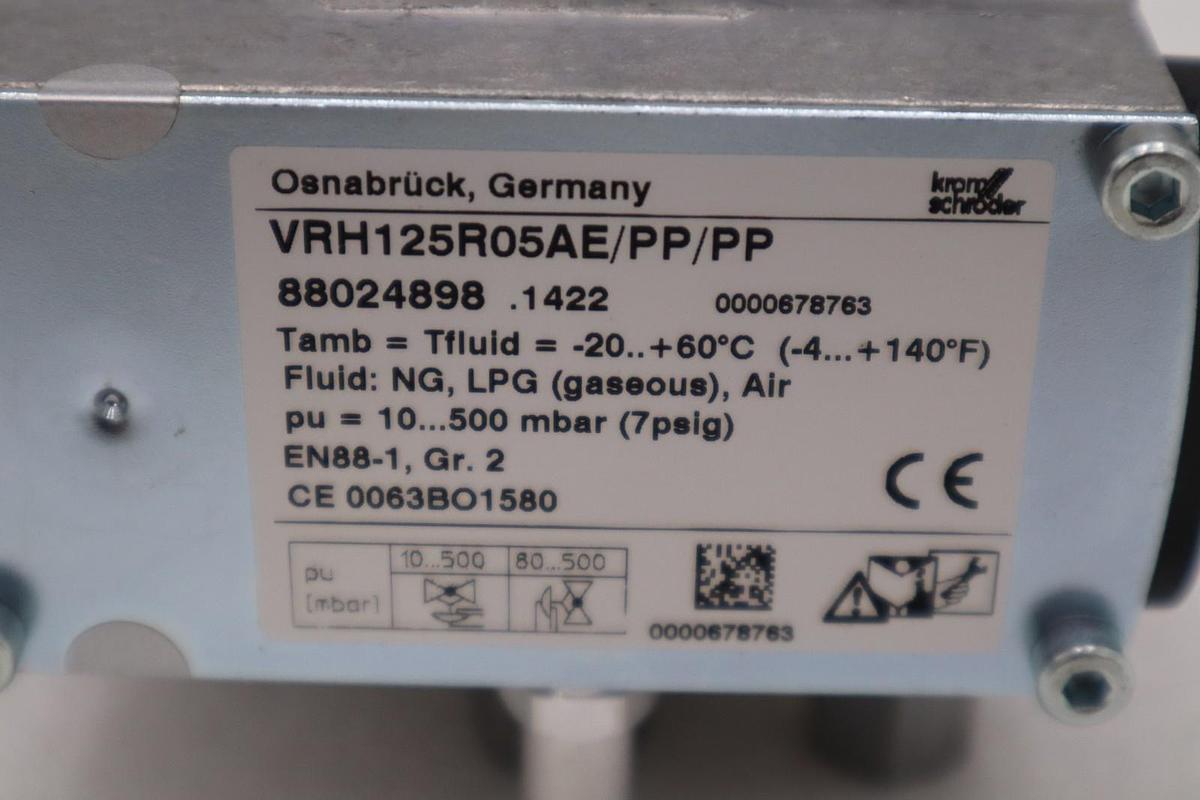 NEW KROM SCHRODER VRH125R05AE/PP/PP Gas Pressure Regulator STOCK H1383