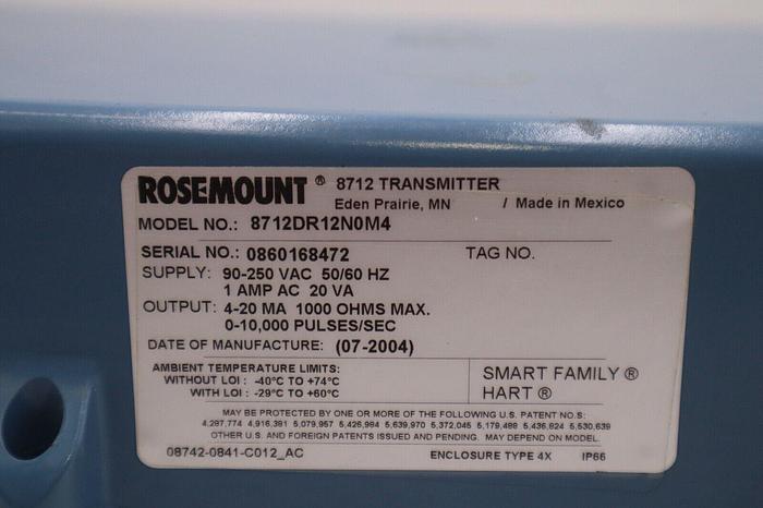 Used Rosemount 8712 Transmitter 8712DR12N0M4 Remote Magnetic Flowmeter #4113