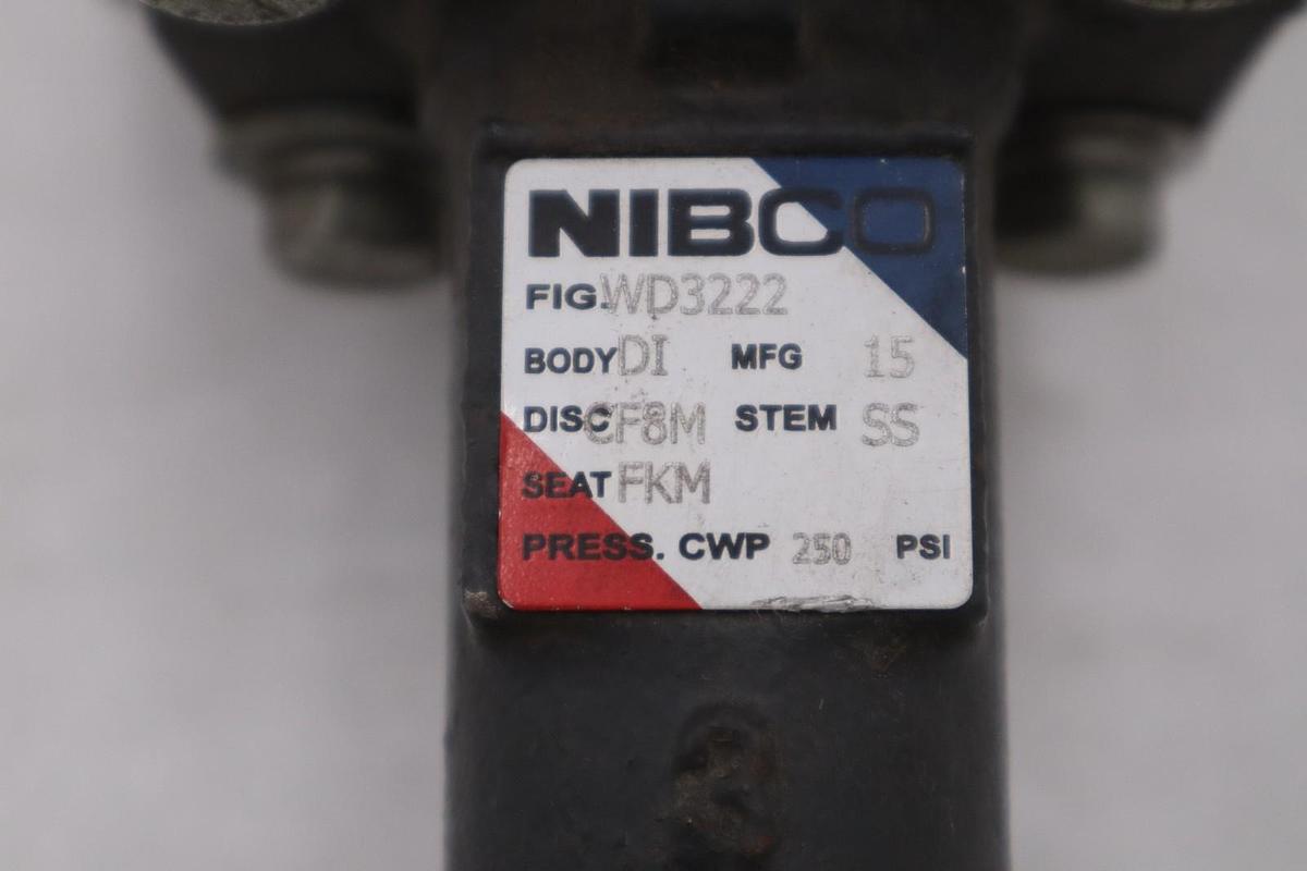 Used NIBCO WD3222 BUTTERFLY VALVE 250PSI 2-1/2" - STOCK M-27CC