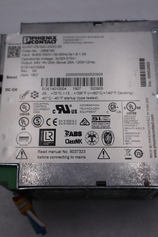 Used Phoenix Contact 2866792/ QUINT-PS/3AC/24DC/20 24V 20A Power Supply - STOCK H826C