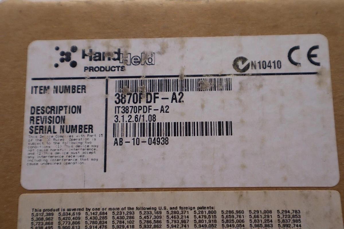 HANDHELD PRODUCTS 3870PDF-A2 CORDLESS BARCODE SCANNER STOCK #2808