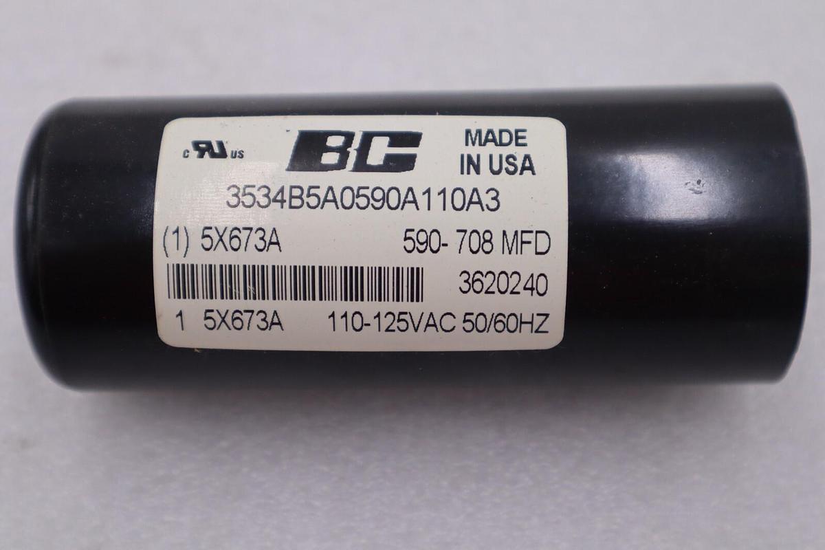 Used BC 5X673A 110-125 VAC 590-708 MFD STOCK #K-2308