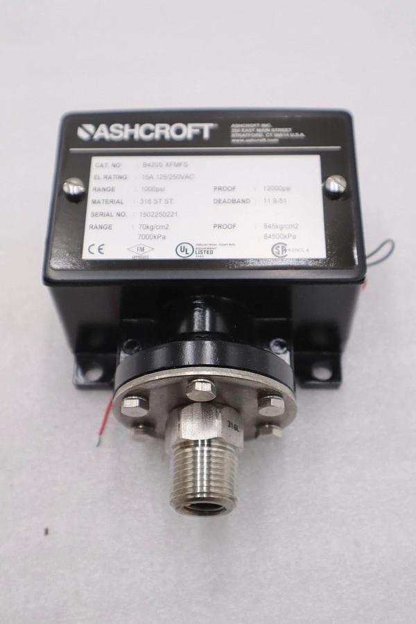 Used ASHCROFT B420S XFMFS PRESSURE SWITCH 1000 PSI 15A 125/250VAC - STOCK GF109A