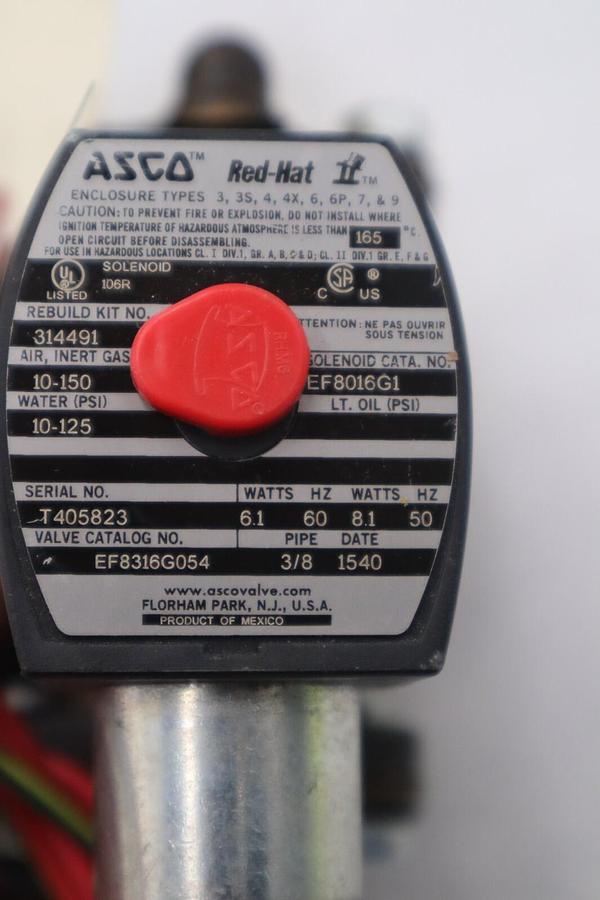 Used NEW ASCO EF8316G054 Solenoid Valve Coil 120VAC 3-Way Normally Closed STOCK G740A