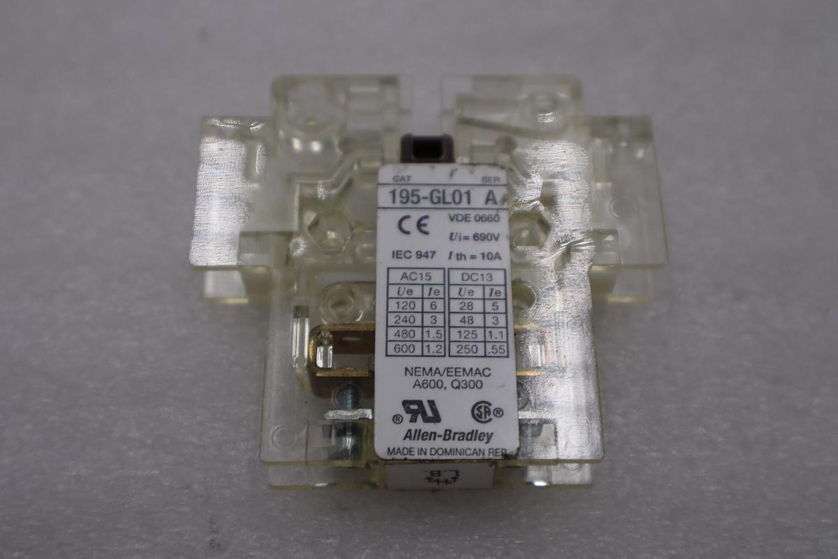 Used LOT OF 3 AB NEW OPEN BOX Allen Bradley 195-GL01 SerA Auxiliary Switch STK H1133A