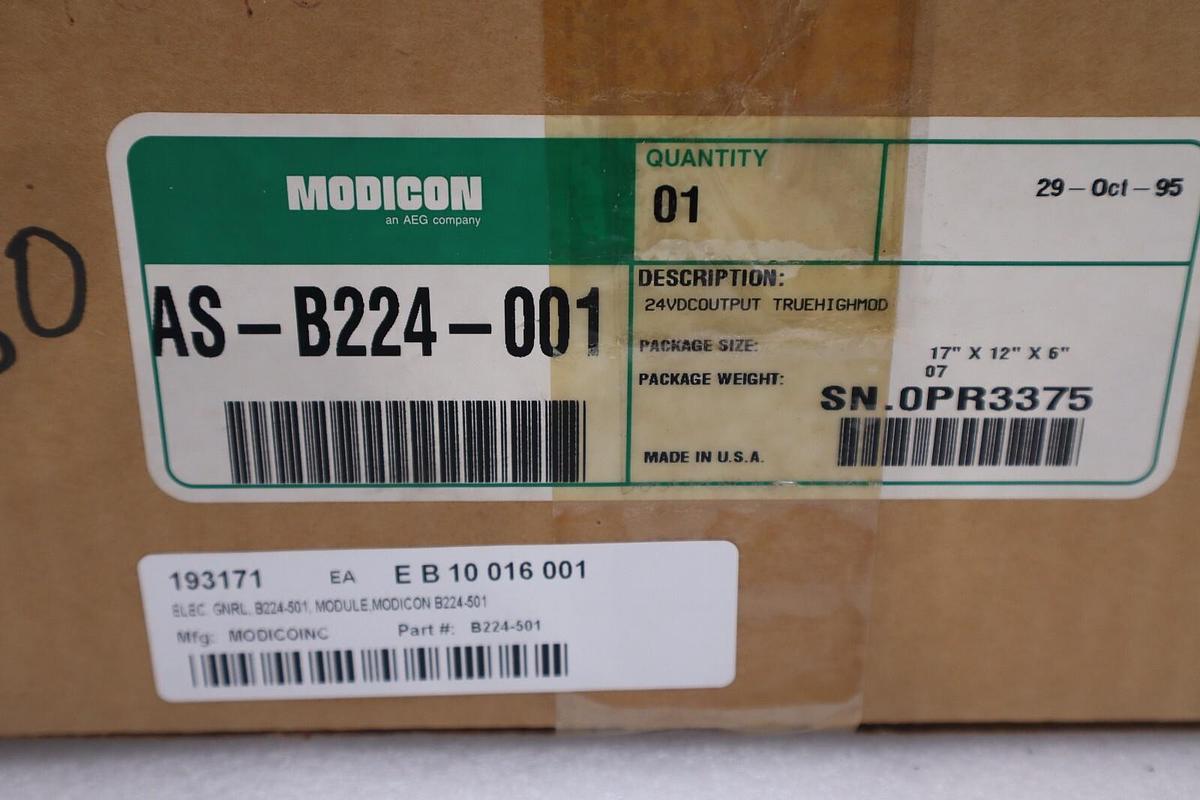 NEW IN BOX MODICON SCHNEIDER ELECTRIC AS-B224-001 TRU-HI OUTPUT STOCK G282