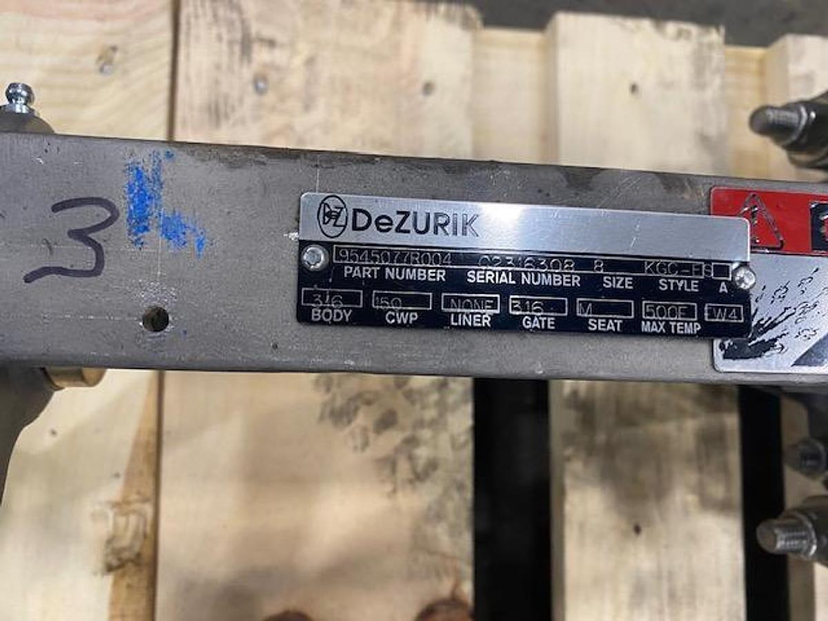 Used DEZURIK SIZE 8 STYLE KGC-ES 8" MANUAL SS SLIDE GATE VALVE NEW SPARE UNIT