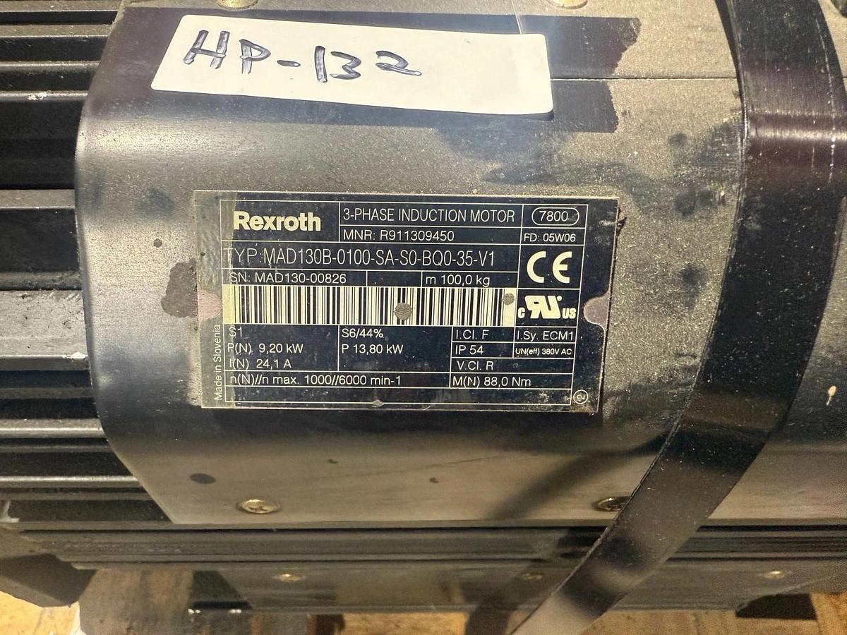 Used Rexroth R911309450 Servo Induction Motor MAD130B-0100-SA-S0-BQ0-35-V1 #HP132