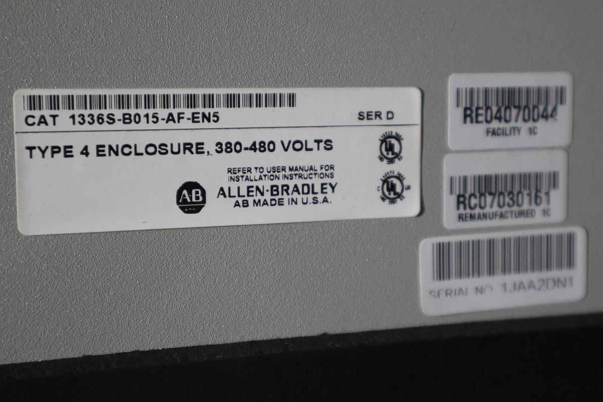 Used Allen Bradley Drive Enclosure 1336S-B015-AF-EN5 W/ 1336S DRIVE COMPONENTS S-634