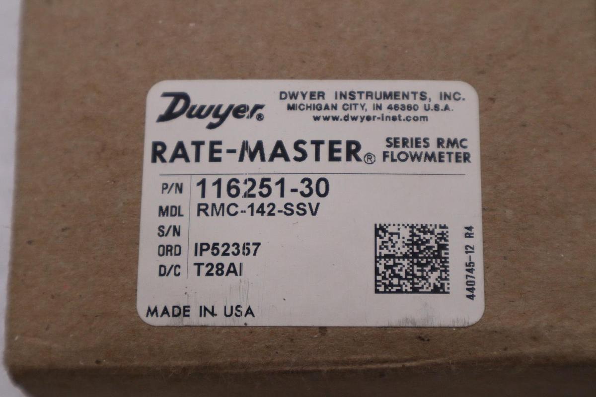 NEW DWYER RMC-142-SSV RATE-MASTER RMC 0.2-2.2 GPM FLOW METER STOCK H1182