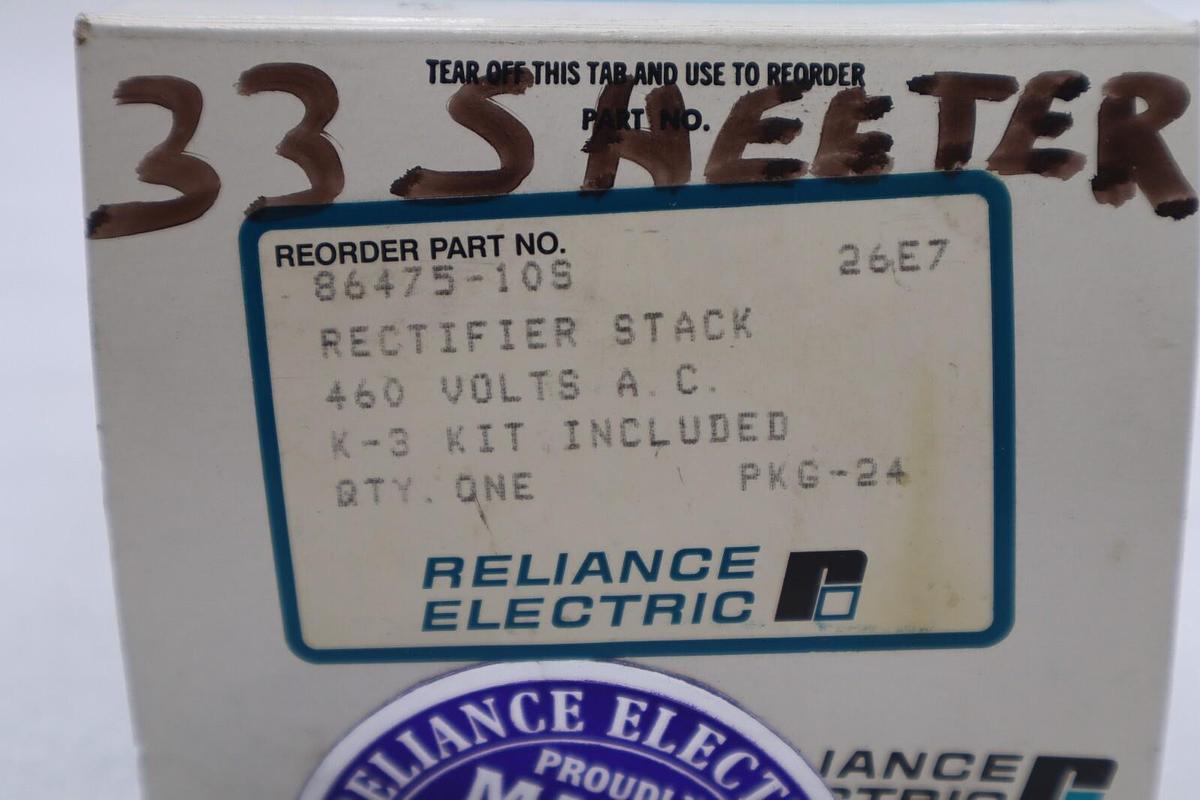 Used Reliance 86475-10S New Rectifier Stack 460 Volts AC STOCK K-2812