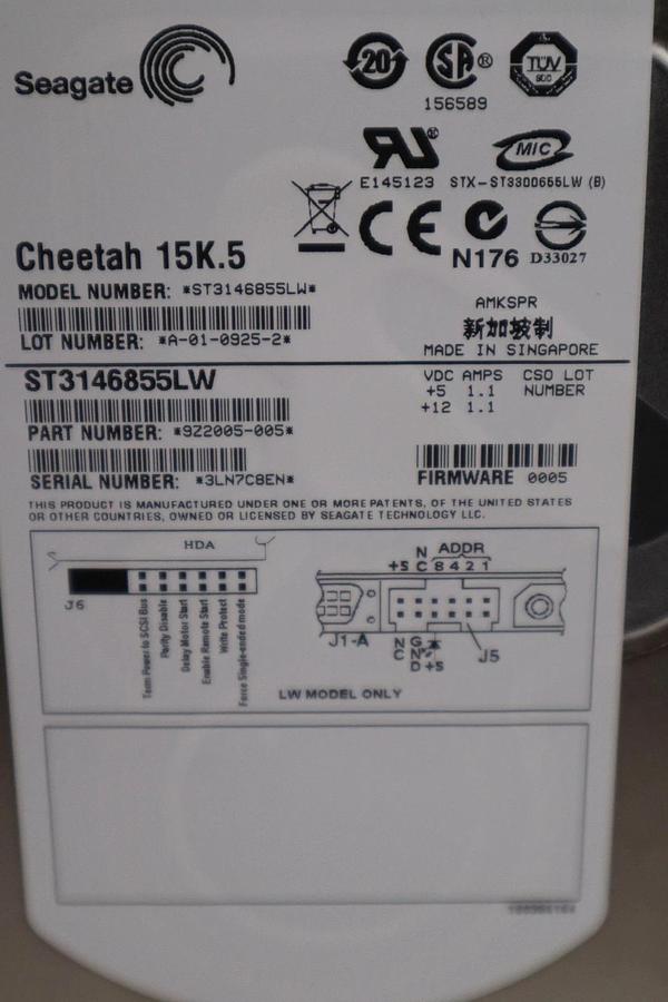 Used NEW OPEN BOX Seagate Cheetah 15K.5 ST3146855LW 146GB 15K Hard Drive STK GF242A 836367003398