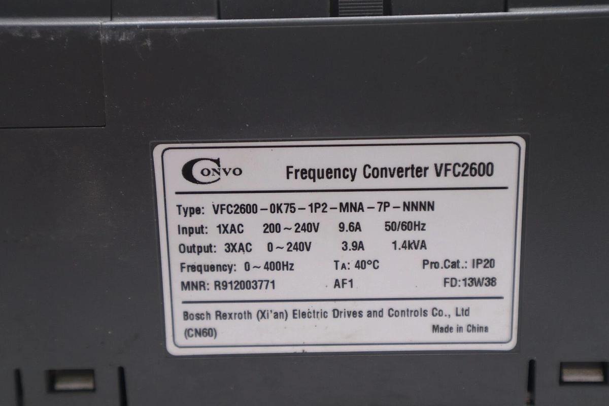Used Convo Frequency Conversion VFC2600 Series Input 1XAC 0-400Hz Stock #K-1750
