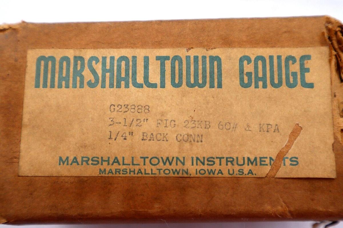 Used MARSHALLTOWN GAUGE 3 1/2" 60PSI GAUGE #L-802