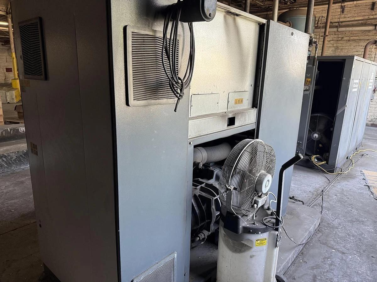 Used 125 HP ATLAS COPCO AIR COMPRESSOR MODEL GA90VSD MANUFACTURED 2019