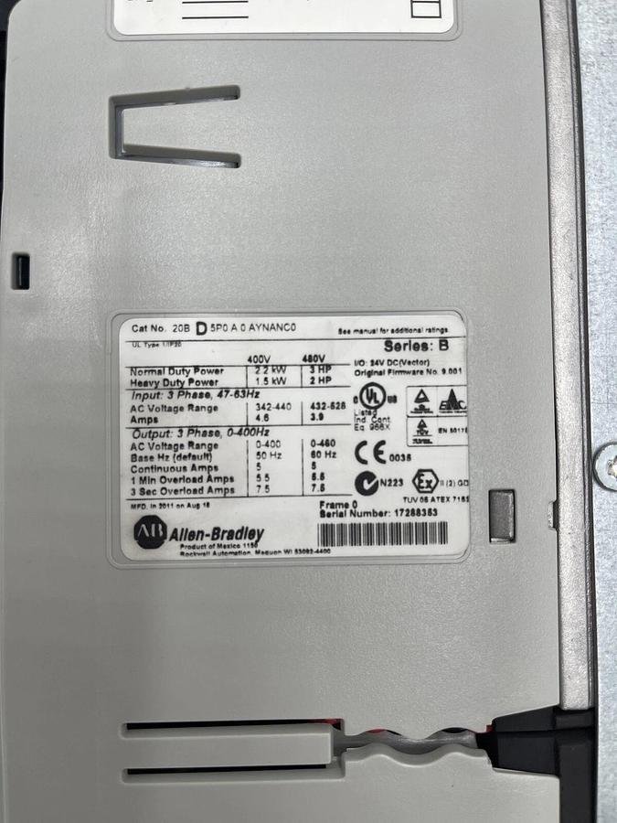 New Allen Bradley Power Flex 700 Drive 3 HP 3 Phase 20BD5P0A0AYNANC0 STOCK 2413