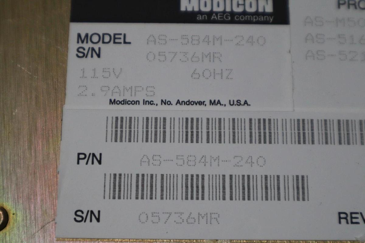 Used NEW SURPLUS Modicon AS-584M-240/ AS-584M-240 - LEVEL 2 16K STOCK H818