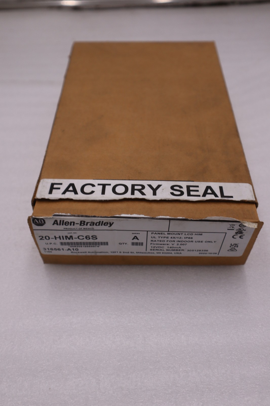 Used AB Allen-Bradley 20-HIM-C6S AB SER A Powerflex Panel Mount 20HIMC6S STK GF102A