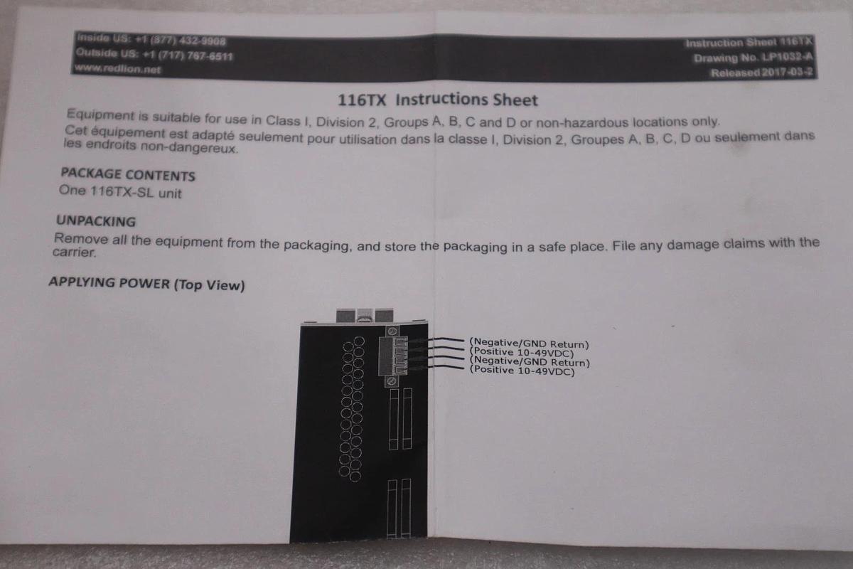 Used NEW RED LION CONTROLS N-TRON 116TX ETHERNET SWITCH - STOCK GF219