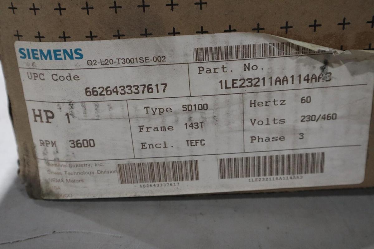 NEW SIEMENS 1LE23211AA114AA3 Motor140 SD100 - AL ROTOR 1LE2321-1AA11-4AA3 #HS-17